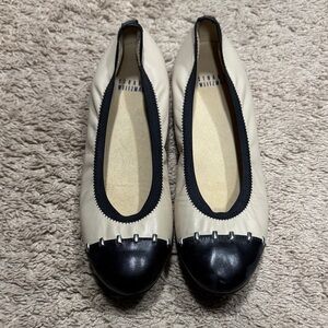Stuart Weitzman Black and Cream Loafers
